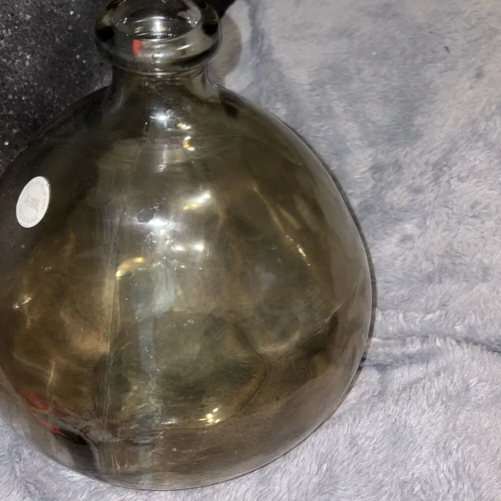 Recycled Smoky Glass Vase Hand Blown, By Vidrios, San Miguel Coop. V. Hand Made